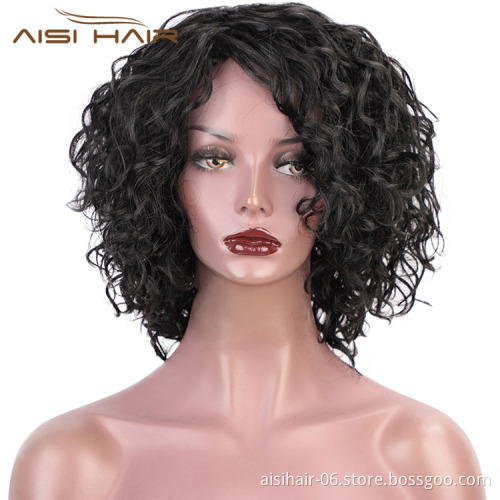 Aisi Hair Wholesale Cheap Mixed Brown Afro Curly Wave 100% Unprocessed Brazilian Human Hair Wig For Black Women